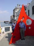 Pat and Leon in front of the Calder at the Guggenheim